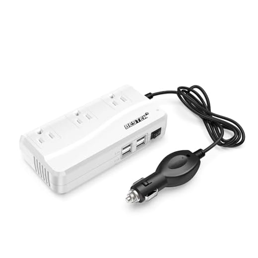 BESTEK 200W Power Inverter DC 12V to 110V AC Inverter with 4.2A 4-Port USB Car Adapter [ETL Listed]