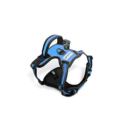FurDreams Dog Harness, Secure Padded Vest Harness, Comfortable Material with Reflective Strips, Non-Restrictive