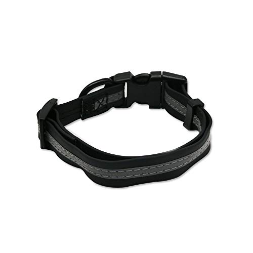 Image of Nimble Reflective Waterproof Dog Collar Adjustable Odor Resistant Easy Clean Pet Collar for Small Medium Large Dogs Night Walking Outdoor Rainy Use (Small (9.45 inch-14.17 inchinches), Black)