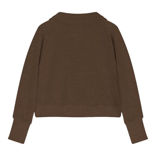 Girls Half Zip Sweatshirt Oversized Pullover Crop Tops Kids Thumb Hole Fleece Sweatshirts Long Sleeve Sweater Pocket3