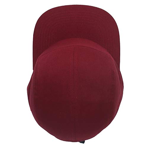 Image of 5 Panels Baseball Cap Classic Flat Bill Hat Cotton Short Flat Brim Caps