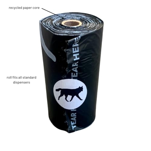 Image of Compostable Dog Waste Bags, Plant-Based, Leak-Proof, Black, 90 Count
