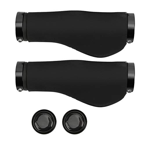 2PCS Mountain Bikes Handlebar Grips, Anti?Slip Bikes Hand Bar End Grips, Mountain Bikes Handle Bar Grips with Lock, Bikes Handlebar Grips for 22mm Handlebar(Black)