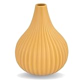 Yellow Vases for Decor 1 PCS, Small Bud Vase for Modern Home Decor, Ceramic Vase for Flowers, Centerpieces for Farmhouse Living Room, Shelf, Table, Mantel and Entryway Decor