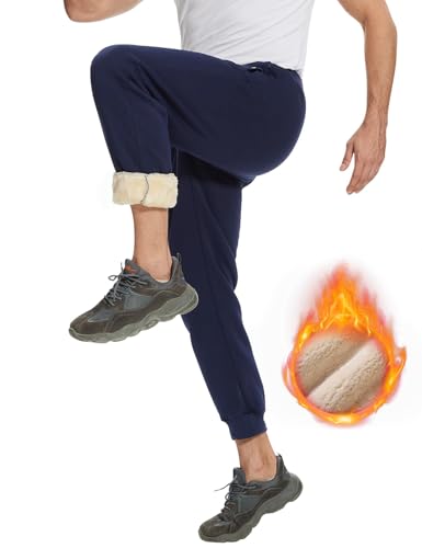 Flygo Men's Fleece Pants Winter Warm Joggers Pants Active Sherpa Lined Sweatpants4