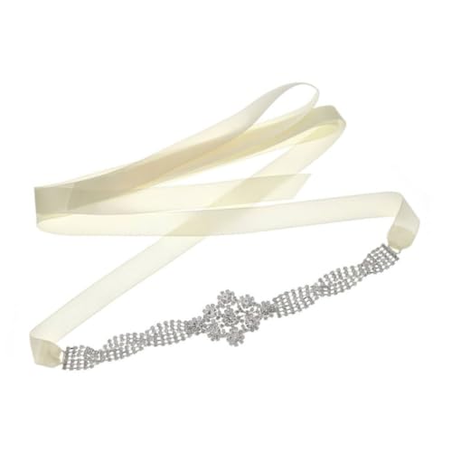 FRCOLOR Elegant Rhinestone Wedding Belt Self Tie Sparkly Bridal Sash for Dresses Lightweight Decorative Waist Belt for Special Occasions