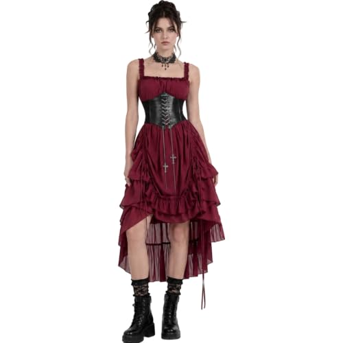 Robe steampunk pour femme extensible résolvant le problème de taille pour cosplay