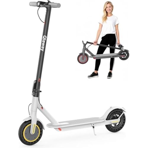 Qlaway 8.5''/10'' Adult Electric Scooter, 19/20MPH, 700/1000W Peak Motor, 15/22 Miles Long Range, Portable & Folding Commuter Escooter with Dual Braking - Suitable for Daily Commute & Short Trip