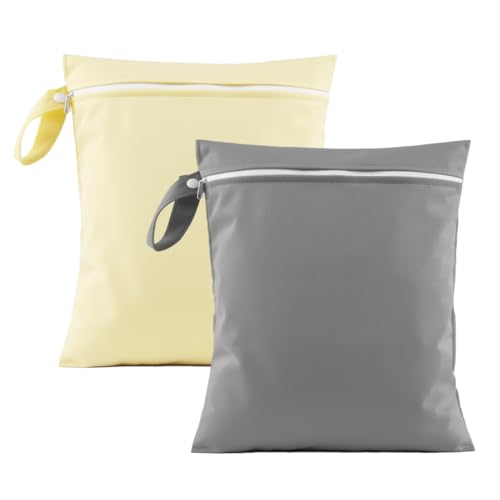 KEWUF 2 PCS Sucia, Ropa Sucia Viaje, 40 x 30 cm Bolsa Húmeda Seca Impermeable Reutilizable con Cremallera, Bolsa Ropa Mojada Piscina para Gimnasio, Natación, Hogar, Viaje