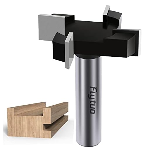 CNC Spoilboard Surfacing Router Bit 1/2 Shank, Flytuo Slab Flattening Router Bit Carbide Planer Router Bits Wood Milling Cutter Planing Tool for Woodworking Tools（4 Wings)