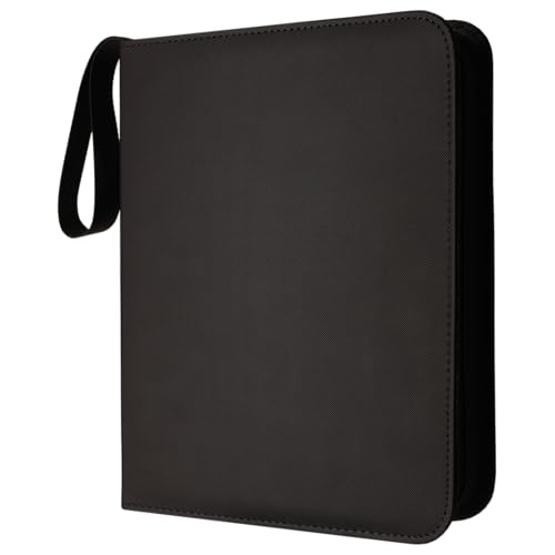 Classeur à 4 poches compact noir doté de 144 pochettes de rangement