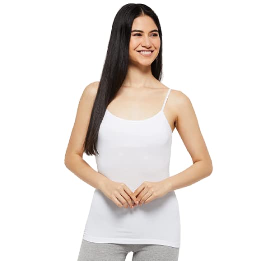 Image of VESY Women Camisole Regular Fit Cotton Camisole Slip with Spaghetti Straps (Pack of 2)