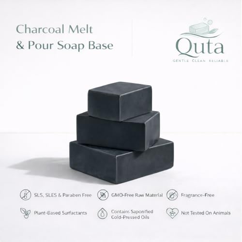 Image of Activated Charcoal Glycerin Soap Base 950 g - Detox Melt & Pour Base for DIY Soap Making, Deep Cleansing Formula, SLS Free, Paraben Free, Alcohol Free