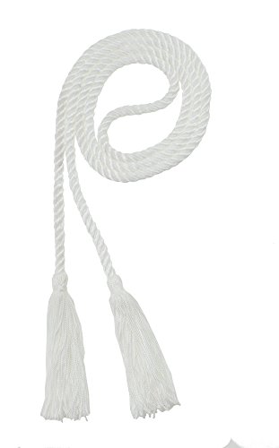 Tassel Depot Graduation Honor Cord - White - Every School Color Available - Made in USA