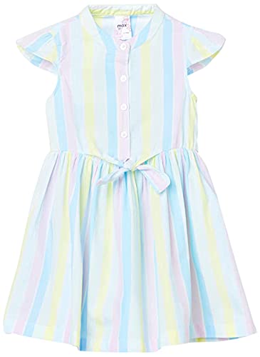 Max Girls Pure Cotton Striped Cap Sleeves A-Line Dress Knee-Length (P21CCT28MULTI_Multi_3-4Y)