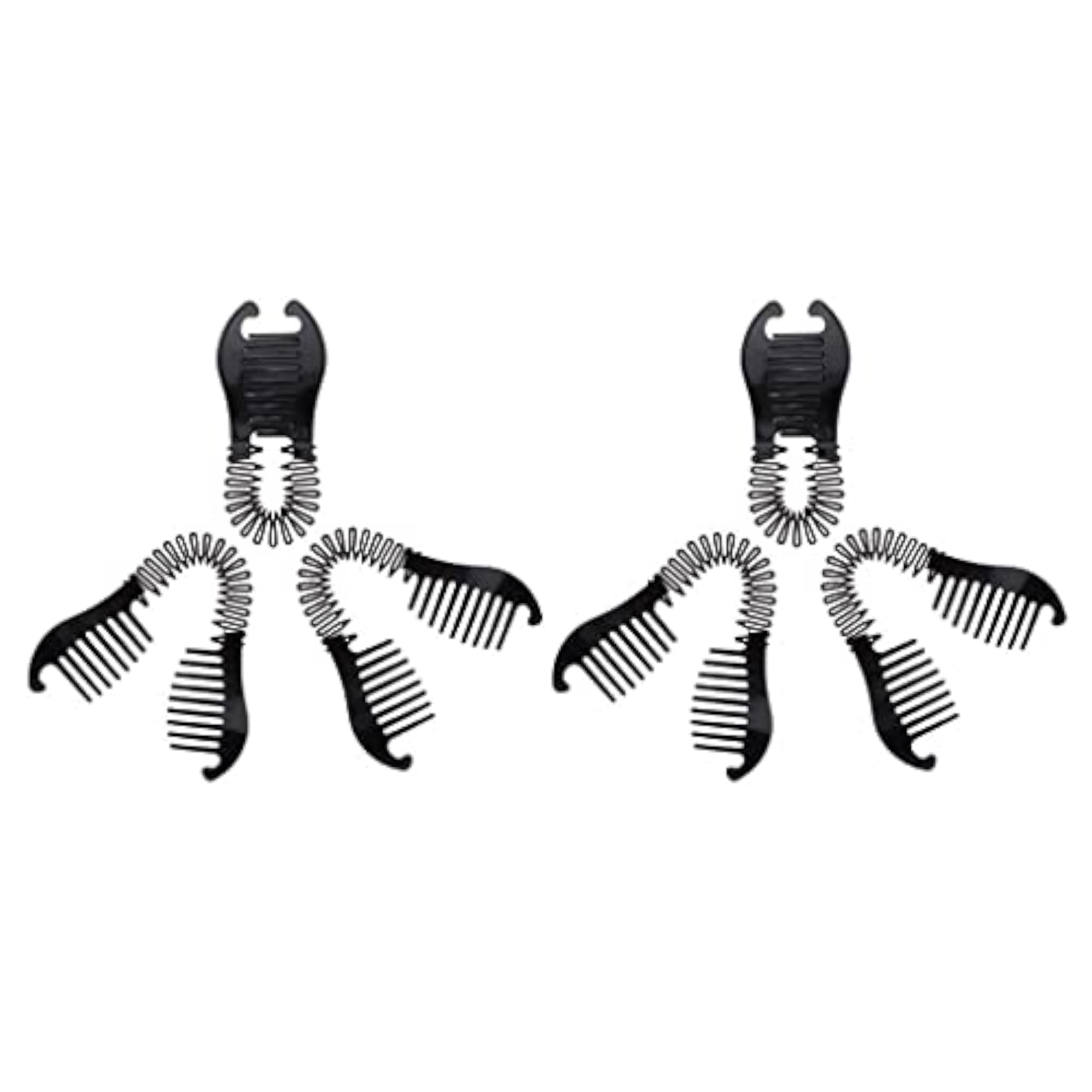 6pcs Black Hairstyling Clip Bun Donut Twist Accessories