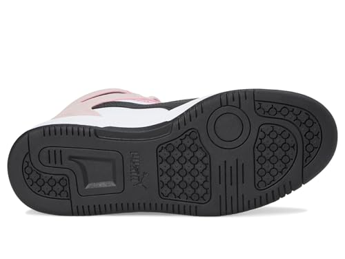 Image of PUMA Women's Rebound Layup Mid Shoes, Puma White /Puma Black /Mauve Mist 5.5 Medium