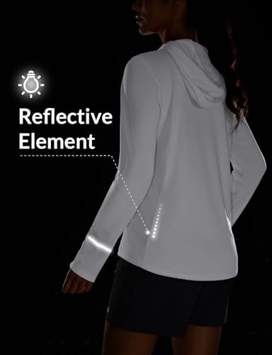 baleaf Women's Sun Shirts UPF 50+ Hoodie Long Sleeve Spf UV Shirt Lightweight Quick Dry Hiking Zip Pocket3