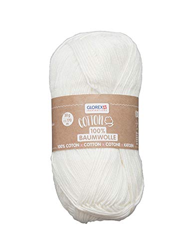Glorex 5 1004 13 Coton 100% coton polyvalent pour tricoter, crochet et travaux manuels, très bonne qualité, doux et lavable, 50 g, env. 170 m - Naturel Cover