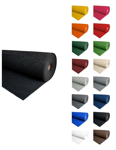 JARDIN202 - Alfombra para eventos | Moqueta ferial | Ancho: 2 metros | 2 metros (Ancho) x 5 metros (Largo) (04 - Negro)