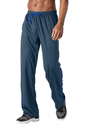 Biylaclesen Mens Athletic Pants Zipper Pockets Lightweight Pants Quick Dry Yoga Pants Bodybuilding Pants Training Pants Running Pants Men Breathable Blue Grey #TOP1