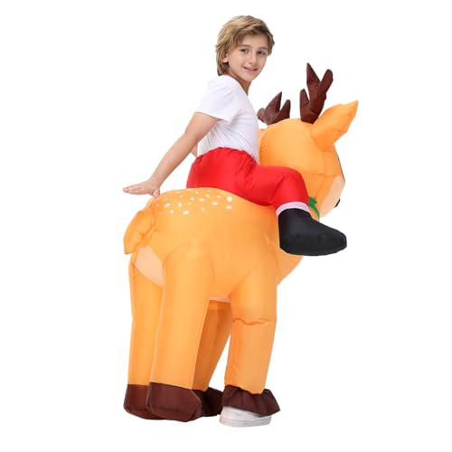 Disfraz inflable de reno para niños miniatura 2
