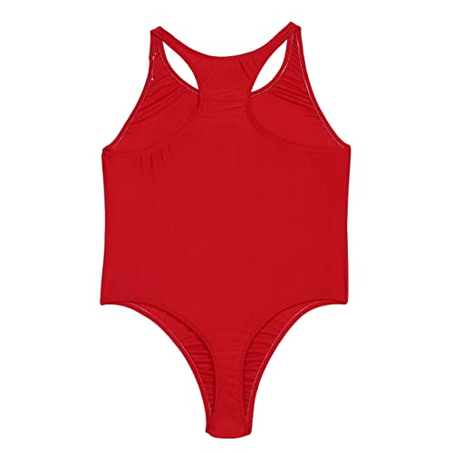 Tssoe Men's One-Piece Mankini Bodysuit Wrestling Singlet Athletic Leotard Thong Underwear Red Raceback Medium #TOP5