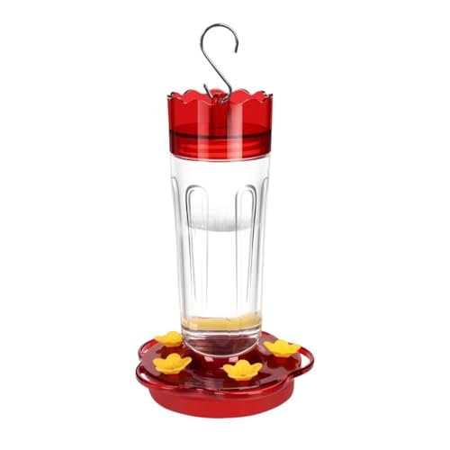 Image of HEAVENGLOW Hummingbird Feeder 15oz Hanging Bird Feeder with 5 Feeding Ports, Leak Resistant Water Feeder, Outdoor Garden Bird Feeder, Transparent PP Feeder with Hook
