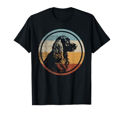 English Cocker Spaniel Dog Retro Design T-Shirt