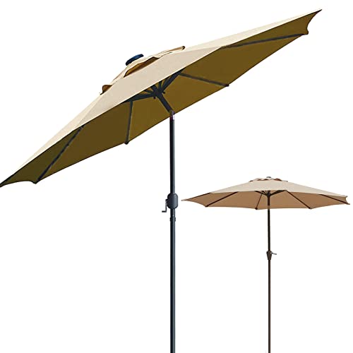 Parasol de jardín verde inclinable con protección impermeable y 8 varillas para terraza y patio