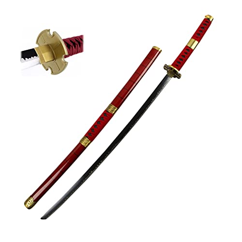 Dcrtiv Katana en Bois Cosplay épée Jouet épée, pour Anime collectionneurs décoratifs Enfants Anime Noir samouraï démon de Tueur Accessoire modèle d'arme 76 cm (Color : A, Size : 76cm) Cover