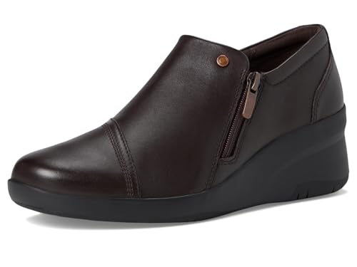 Clarks Women's Suttyn Zip Loafer, Chocolate Leather, 12 Wide - image 8