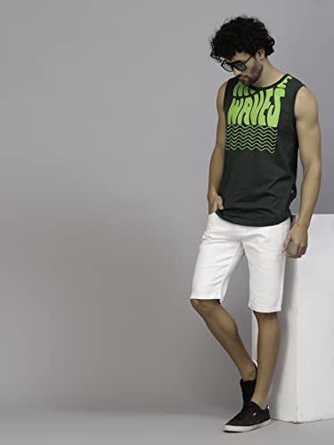 Image of RIGO Stylish Cotton Printed Vest for Men | Round Neck, Slim Fit, Sleeveless T-shirt Vest for Man | Casual Innerwear Sando for Men & Boys - Perfect for Workouts Gym, Vacations, and Beaches