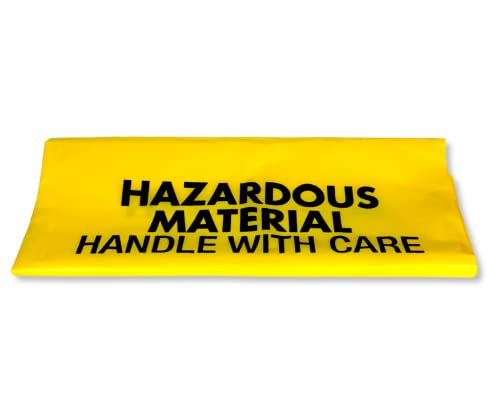 Image of 10-Gallon Hazardous Waste Bags (24 pack, Yellow) w /Twist Ties - 17 inch Wide x 30 inch Tall, 4 mil Thickness - Pack of 24! Made in the USA!