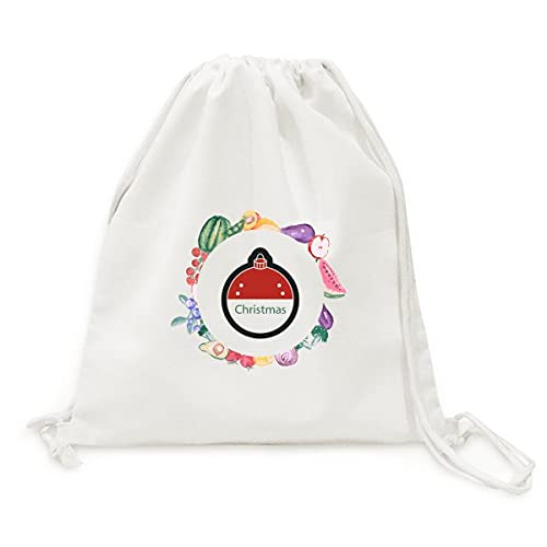 Sac en tissu pliable cartoon Noël doté d'une sangle pour fruits et légumes