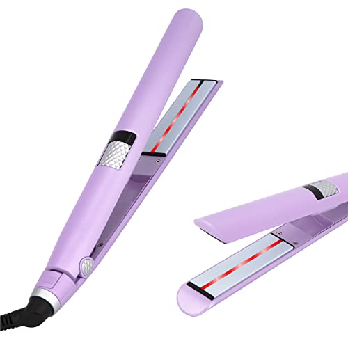 RUCHA Infrared Hair Straightener, 2 in 1 Nano-Titanium Flat Iron Straightener Iron for All Hair Types Hair Straightener Curler with Negative Ions Adjustable Temp Gifts for Women/Mom/Wife/Her