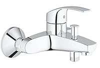 GROHE Eurosmart, Badewannenarmatur (Duscharmatur für die Badewanne, Mischbatterie mit automatischer Umstellung für Wanne/Brause, mit integriertem Rücklaufventil, S-Anschlüsse), chrom, 33300002