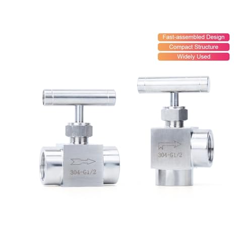 Vanne pointeau équerre 1/8 régulation eau et air 2pc - 3