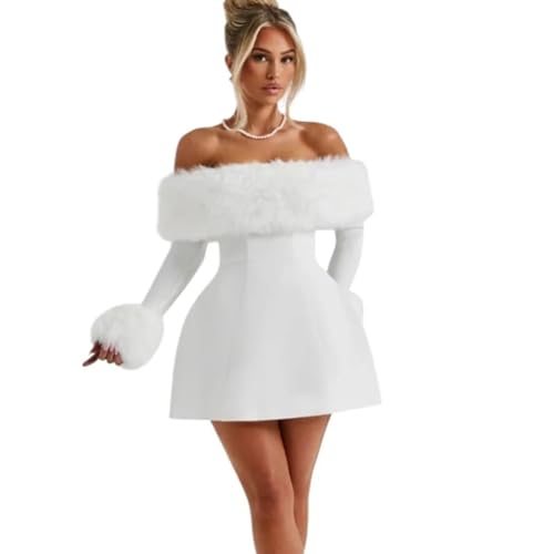 Women's Long Sleeve Short Prom Dress Ruched Satin Off Shoulder Mini Cocktail Party Dresses