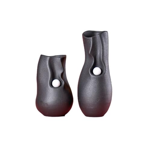 Vase en céramique JFDBGU avec arrangement de fleurs d'art pour déco de salon