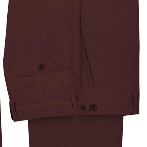 Image of Men's 2 Piece Suit with Metal Clasp Slim Fit Suit Stylish Business Pants Casual Wedding Grooms Tuxedo Suit