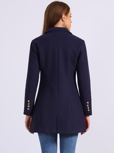Image of Allegra K Womens Winter Elegant Pea Coat 2026 Single Breasted Long Overcoat | Notch Lapel Collar, Warm, Work Office Trench Coats,Outwear Outfit