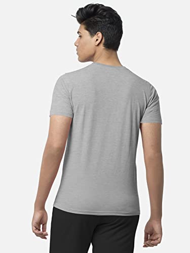 Image of BULLMER Black Trendy Typographic Printed Round Neck Half Sleeve Tshirt for Men