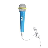 Wired Microphone, Dynamic Microphone 3.5mm Jack Lightweight No Battery for Kids Singing Mechine Home (Blue), Free Size