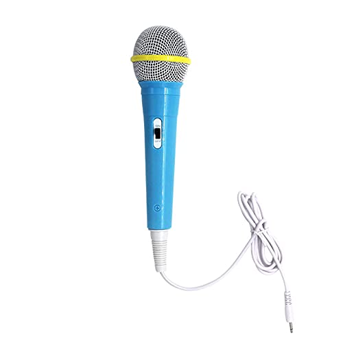 Wired Microphone, Dynamic Microphone 3.5mm Jack Lightweight No Battery for Kids Singing Mechine Home (Blue), Free Size