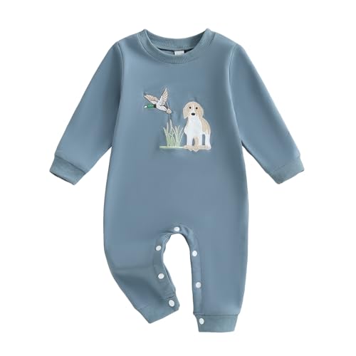 Newborn Boy Hunting Clothes Mallard Duck Baby Jumpsuit Long Sleeve Dog Romper Bodysuit Infant Fall Outfits