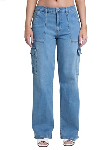 YMI Women´s Elastic Waist Straight Leg Cargo Jean