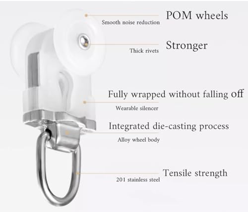 Heavy Duty Adjustable Ceiling Mounted Curtain Track 3.3ft-16.5ft Aluminum Double Rail with Nano Rollers for Smooth Operation, Perfect for Curtains & Drapes, Size 15.1ft/4.6m