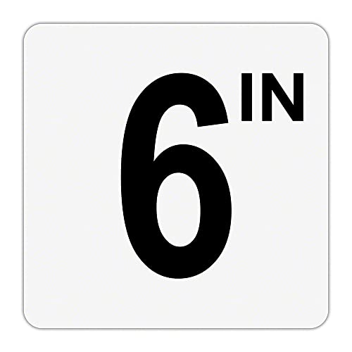 6 IN - Plastic Pool Depth Marker - 6 x 6 Inch with 4 Inch Lettering