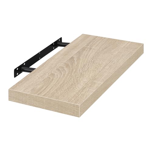 EUGAD Wandregal Wandboard Buchregal Hängeregal DVD CD Regal Holz Board 60cm Eiche 0116QJ – Miniatur